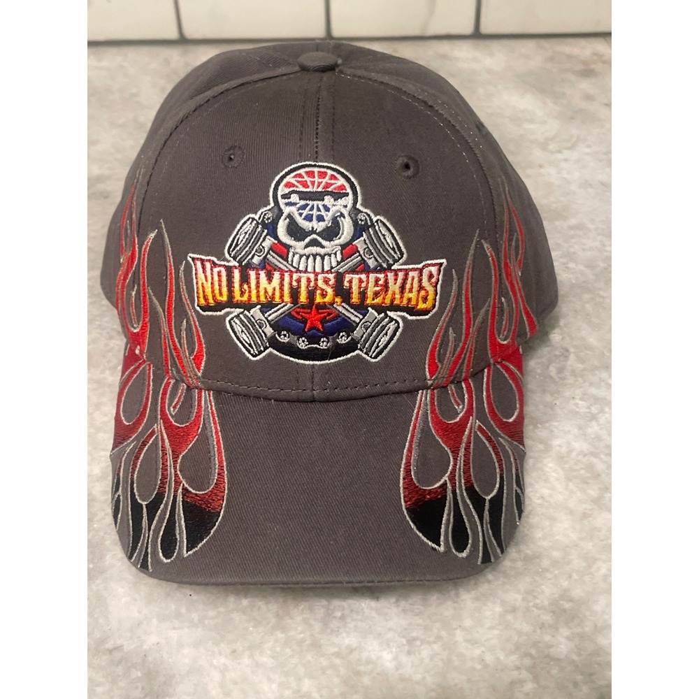 SMI Properties Hat Mens OSFA Grey No Limits Texas Motor Speedway Racing Skull